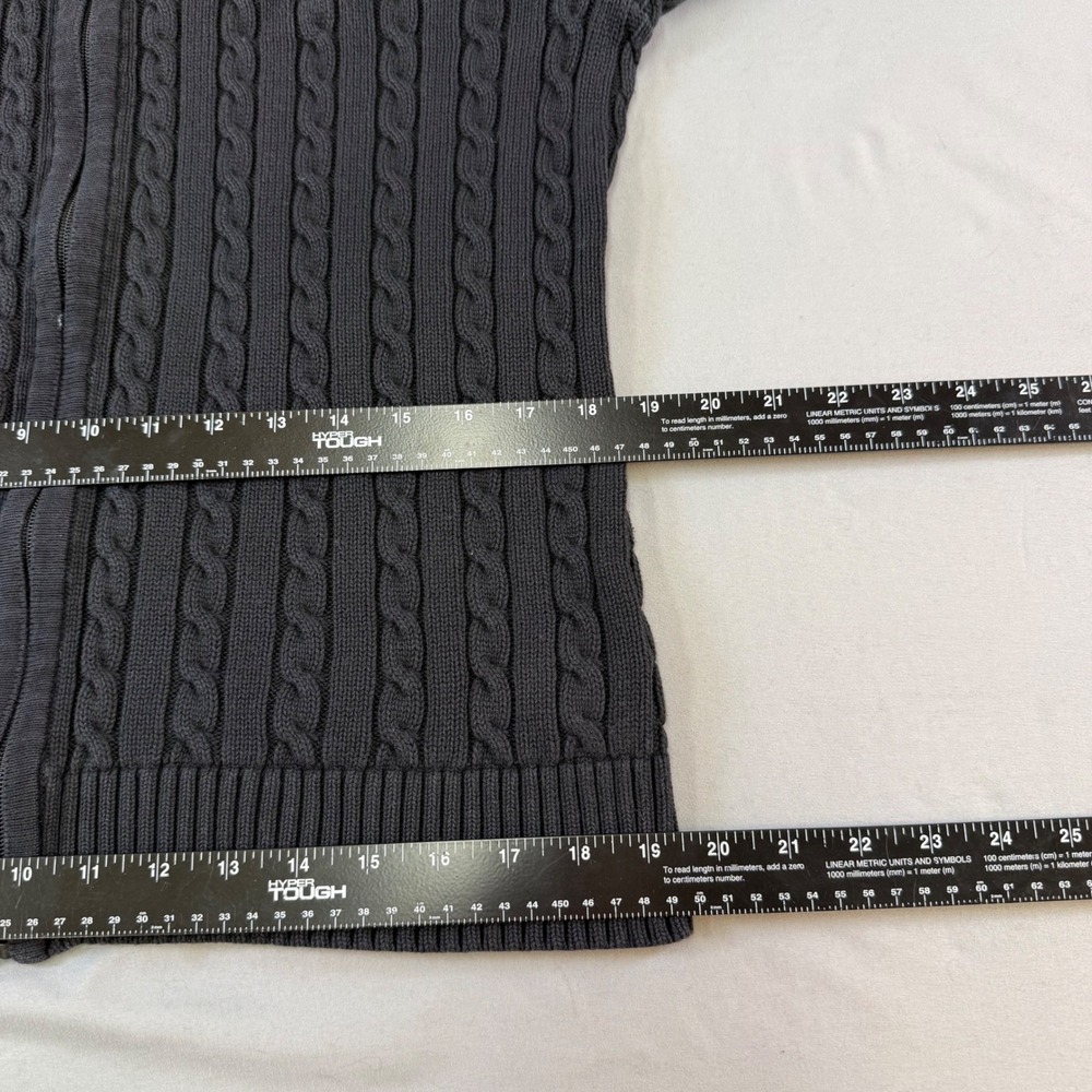 Ralph Lauren women's black Cable Knit Full Zip Crest Cardigan Sweater Large‎ - Picture 10 of 16